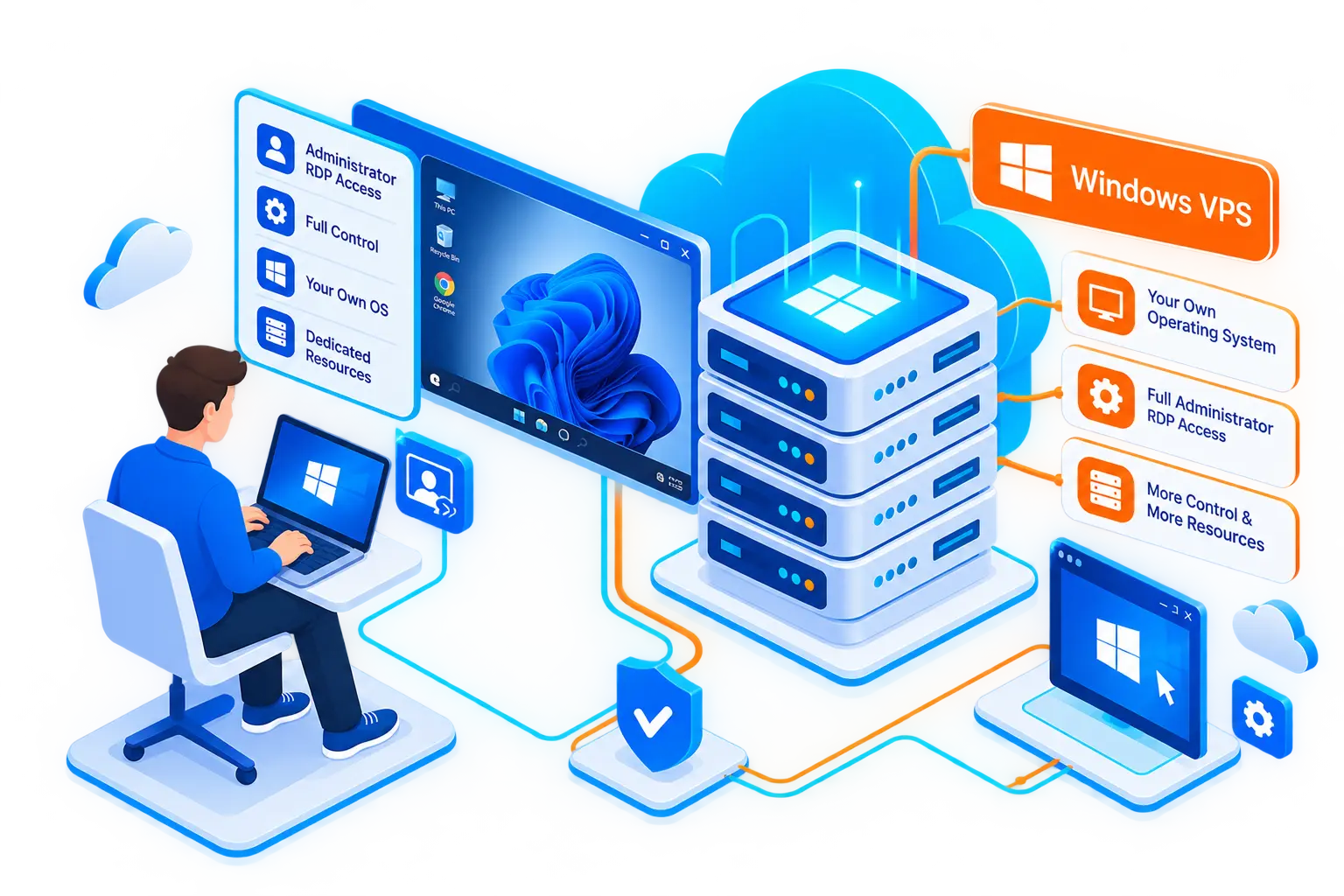 LumiCloud Managed Windows VPS Illustration